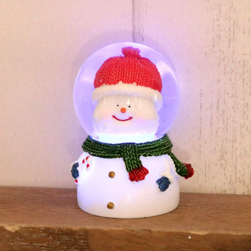 Рождественский резиновый снежный шар-жетоны, LED- подсветка, 8.8×11 см, декоративный шар на батарейках