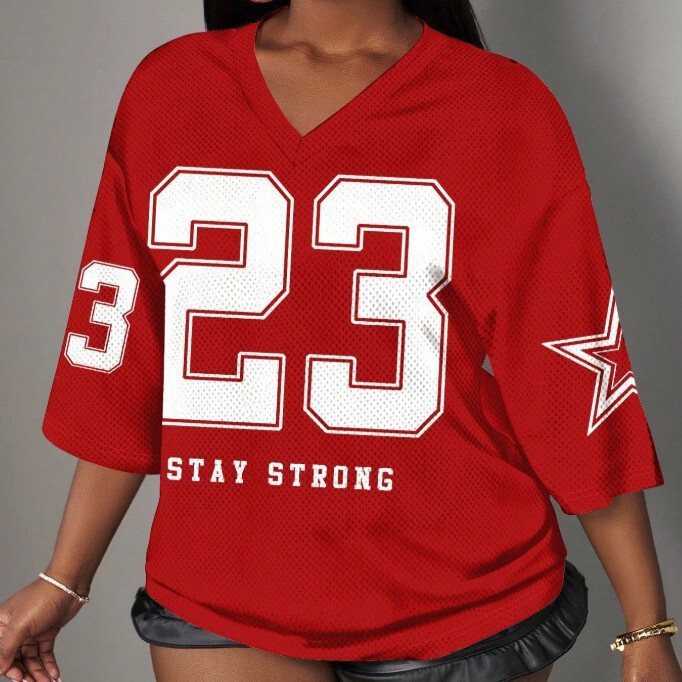 Cross-Border Hot-Selling Football Jersey in Dark Red, Fashionable Mid-Sleeve V-Neck Team Breathable Comfortable Street Dance Top T-Shirt Cross-Border Hot-Selling Football Jersey in Dark Red, Fashionable Mid-Sleeve V-Neck Team Breathable Comfortable Street Dance Top T-Shirt