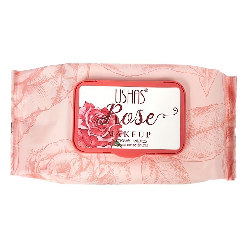 Toallitas desmaquillantes de punto transfronterizo de USHAS, limpieza suave y profunda, ojos, labios, cara, toalla de limpieza desechable perezosa, portátil