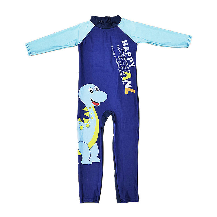 Traje de baño de dibujos animados para niños y niñas traje de baño de manga larga traje de playa traje de surf de una pieza para niños medianos y pequeños Protección solar