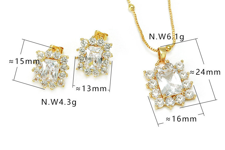 Fashion Gold-plated Geometric Zircon Necklace Wholesale display picture 1