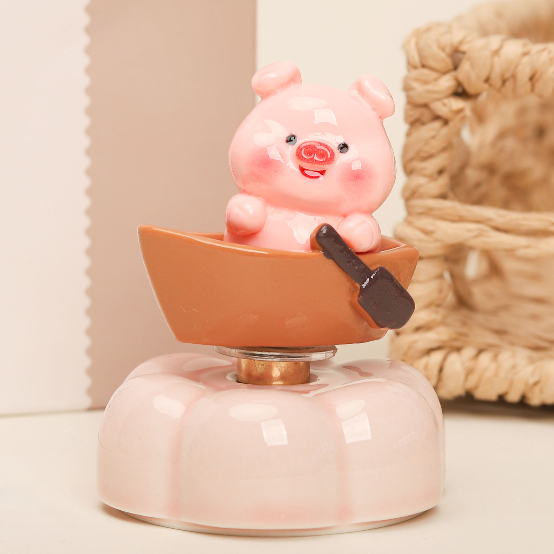 Jingdezhen Ceramic Base Water Park Pig DIY Ornament Stress-Relief Desktop Car Decoration