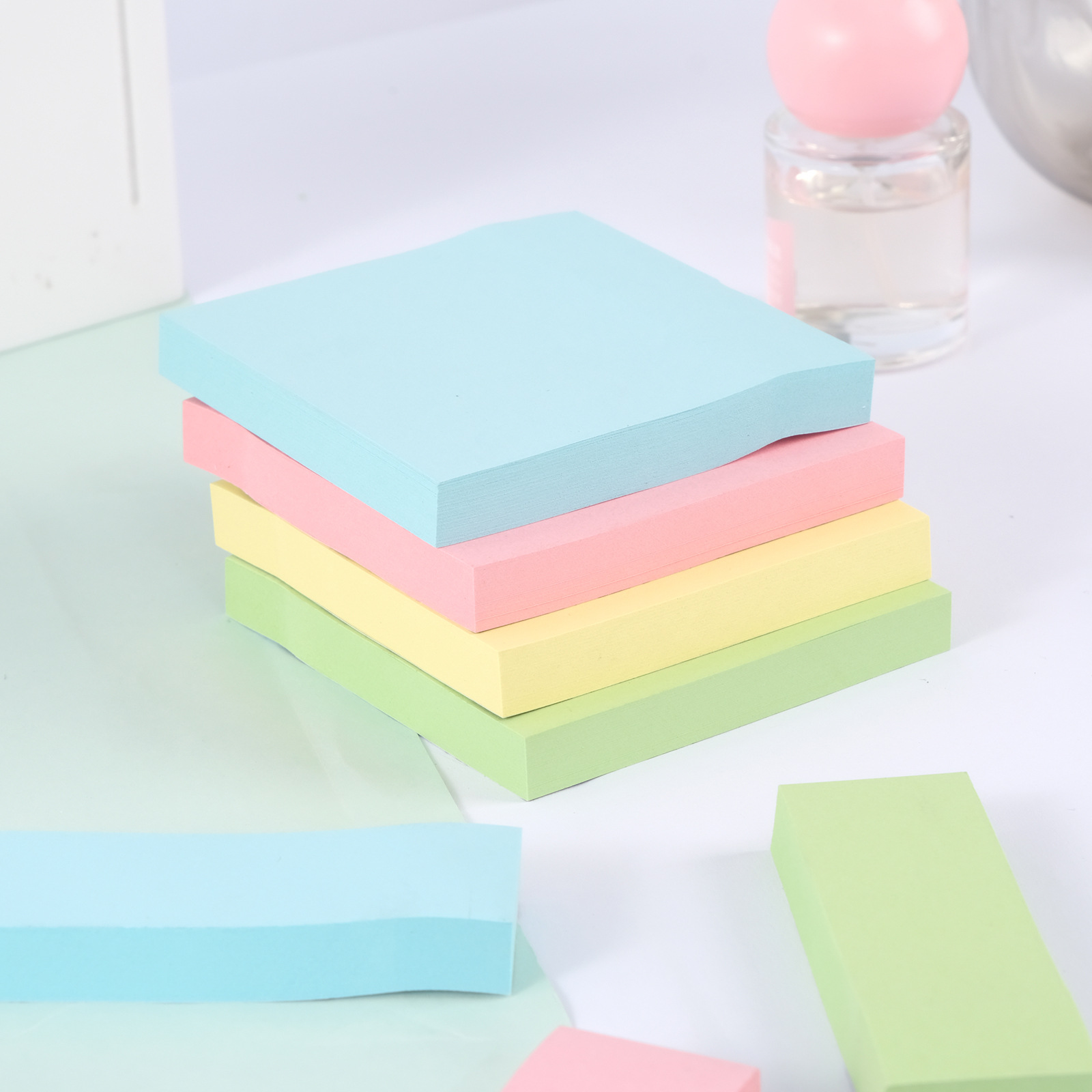 厂家条状彩纸100张长方形便利贴办公用品n次贴可撕便签纸现货批发