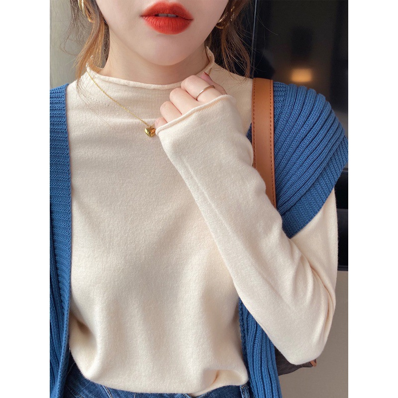 半高领打底衫女秋冬西装内搭毛衣秋冬洋气2022年新款早秋针织