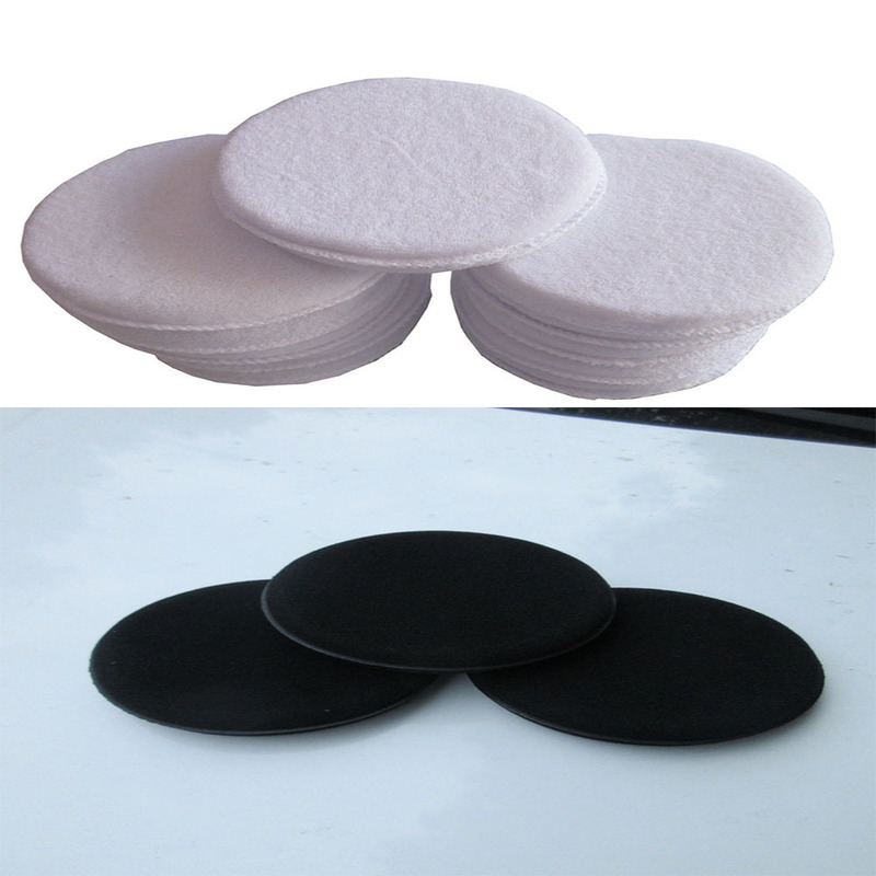 Round waxing sponge black edge polishing crystal plated sponge white fiber towel wiping cleaning sponge