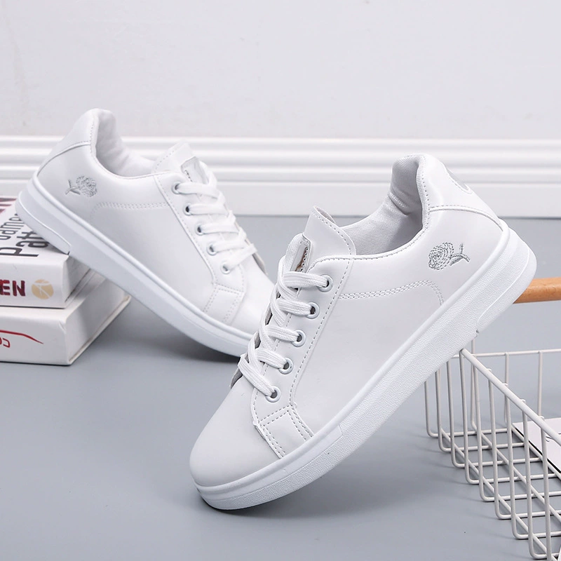 Внешняя торговля вышивка маленькая белая обувь женская 2024 новая весна и лето дышащая корейская версия спорта повседневный бег плоская доска обувь белая обувь