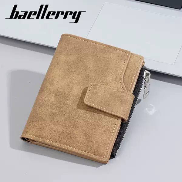 New Men's Short Wallet Amazon Multi-Card Slot Id Credit Card Storage Bag High-End Zipper Coin Purse
