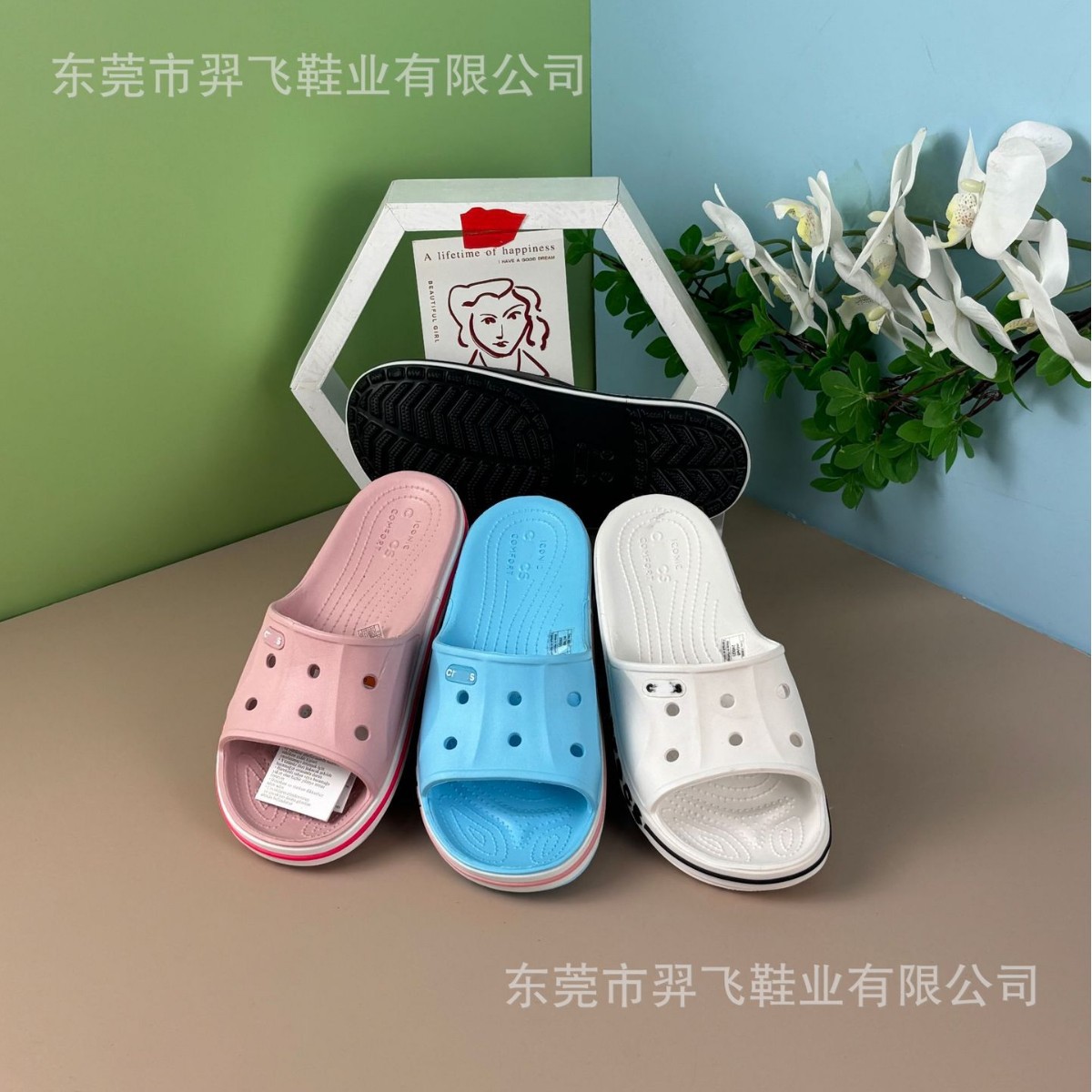 Croos卡洛驰贝雅一字拖洞洞鞋男鞋女鞋情侣款户外沙滩防滑凉拖鞋