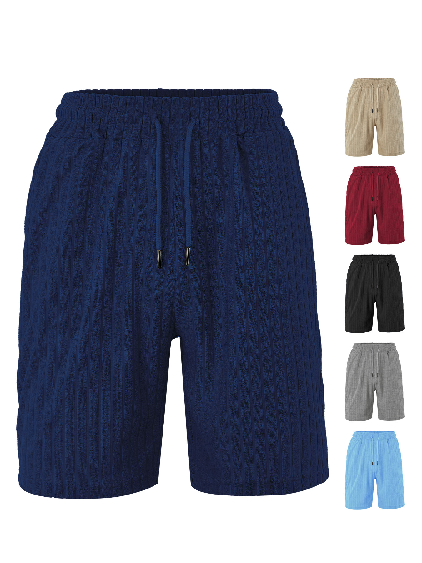 Europa y Estados Unidos ropa de hombre transfronteriza TK paleta spot verano suelta transpirable toalla jacquard pantalones cortos casuales de hombre