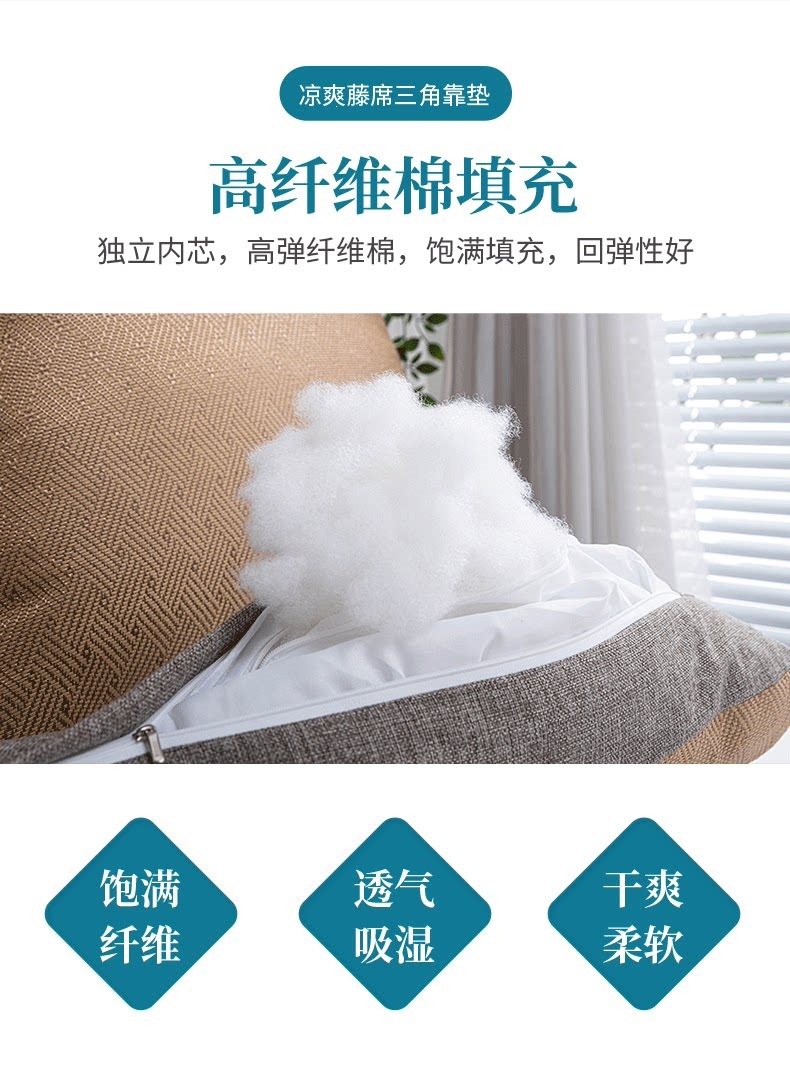 Bedside soft cushion backrest, sofa lumbar support, triangular backrest cushion, office waist support pillow, plush pillow