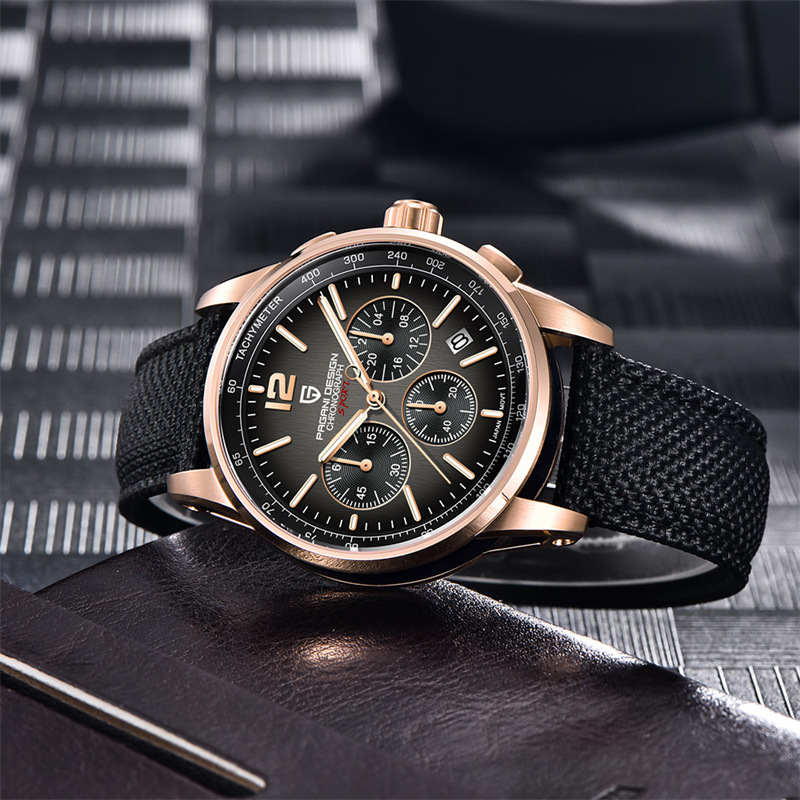Bergani PAGANI 008 reloj de negocios para hombre Reloj de cuarzo de calendario impermeable de moda con cinturón de zafiro