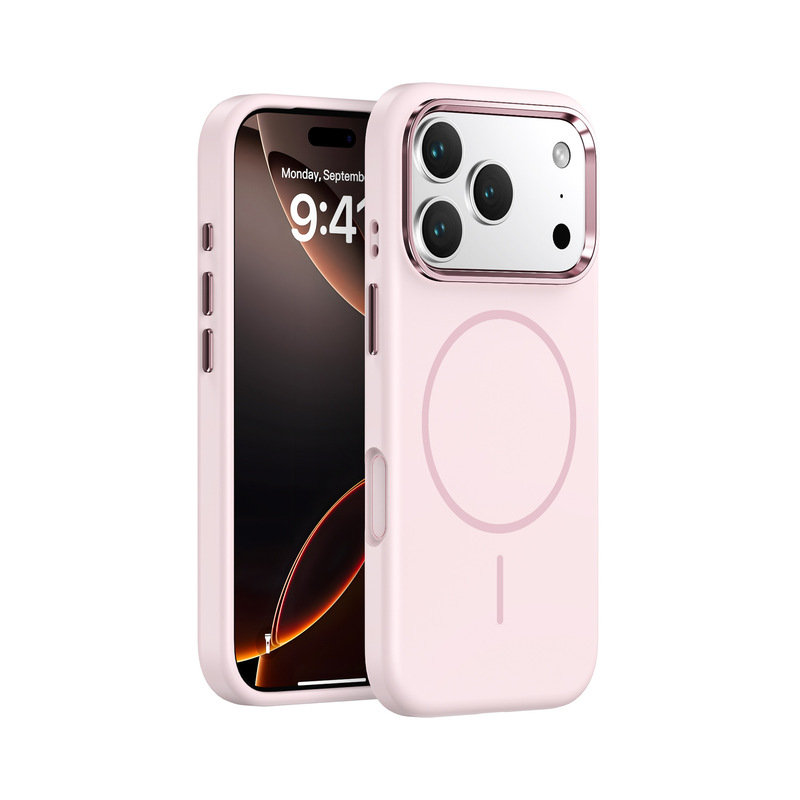 新しい iPhone17Air 携帯電話ケース金属レンズ磁気吸引ハイエンド Apple 17 液体シリコーン保護カバー|undefined