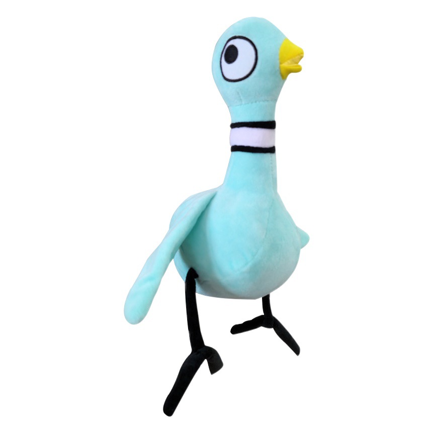 Amazon popular pollo de ojos grandes paloma azul felpa muñeca cristal super suave tela azul pájaro imprimible LOGO