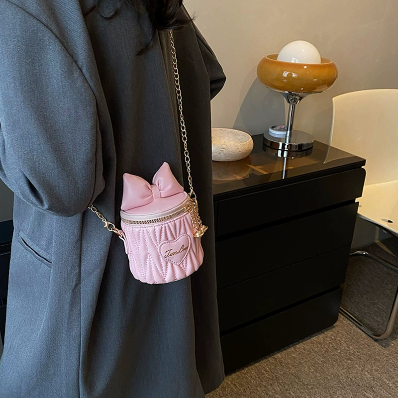Small children's bag, shoulder bag with bow, lipstick, new collection, Chanel style