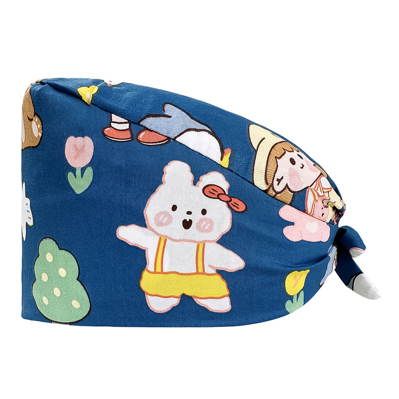 Quirófano sombrero mujer algodón quirúrgico encaje impreso enfermera sombrero nueva hebilla quimioterapia confinamiento masculino oral dental