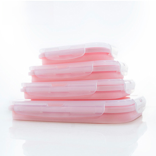 FDA lunch box silicone rice box, silicone microwave rice box, silicone foldable rice box, portable silicone single-compartment rice box