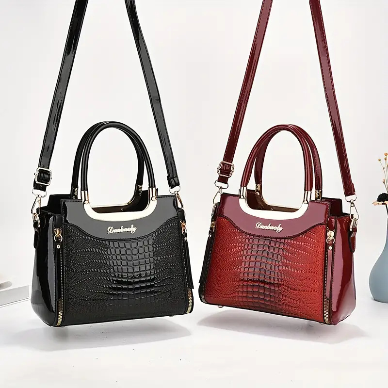 Bolsos bolsos Taizhou bolsos de mujer Platinum piel brillante patrón de cocodrilo bolsos de mujer textura transfronteriza todo-fósforo comercio exterior bags