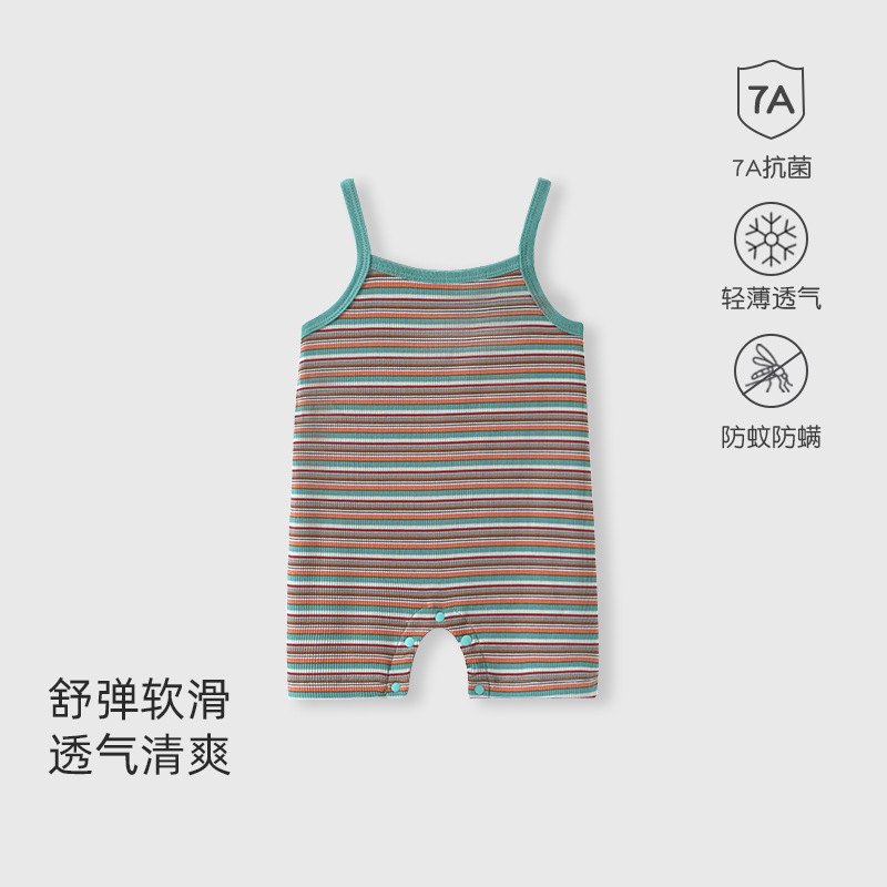 ベビー服ベビー夏のお出かけサスペンダーワンピースモーダル薄手男女新生児夏ベスト