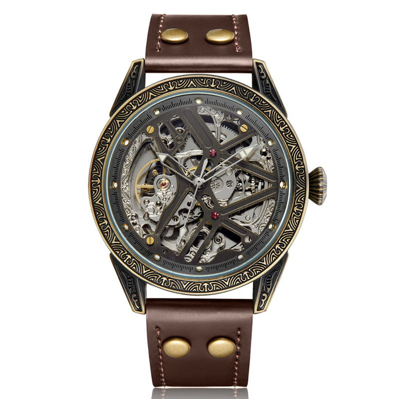 Productos genuinos SHENHUA reloj mecánico de los hombres reloj automático hueco Moda reloj mecánico de los hombres