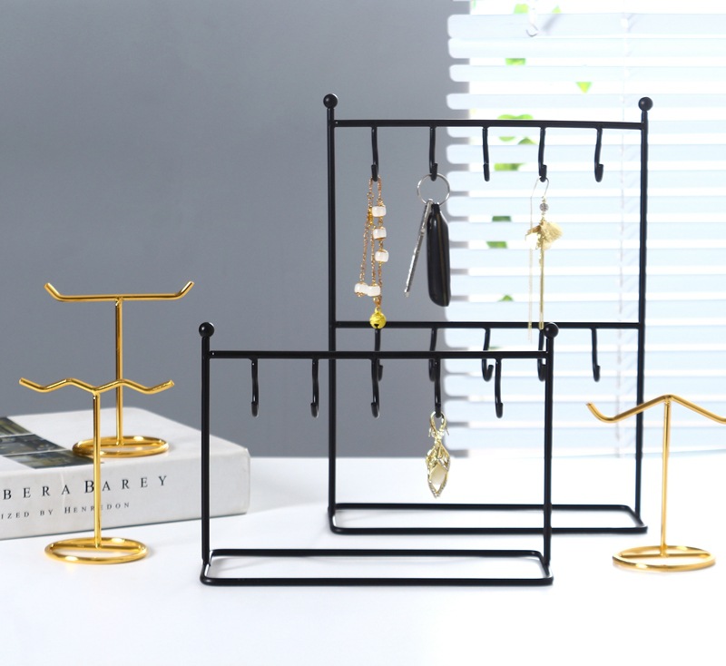創意鑰匙收納掛架創意鐵藝首飾架耳環展示架首飾收納架