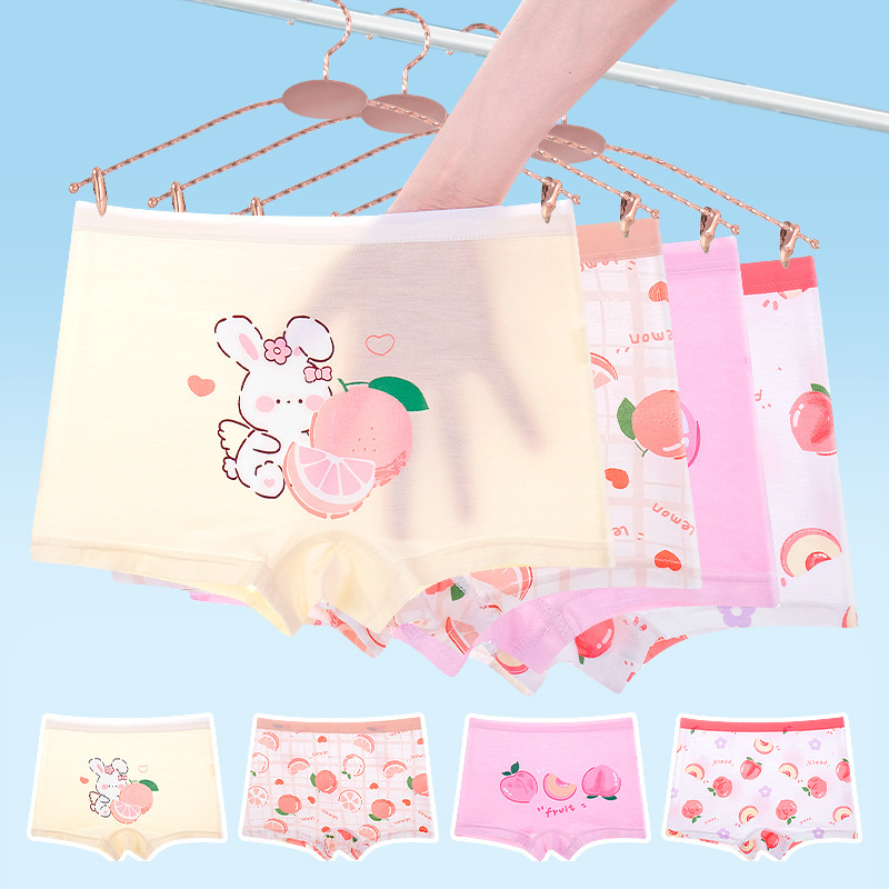 Ropa interior de bebé modal para niñas 5a antibacterial transpirable de cintura media de dibujos animados bragas cuadrangulares pantalones cortos para niñas ropa interior fina image 8