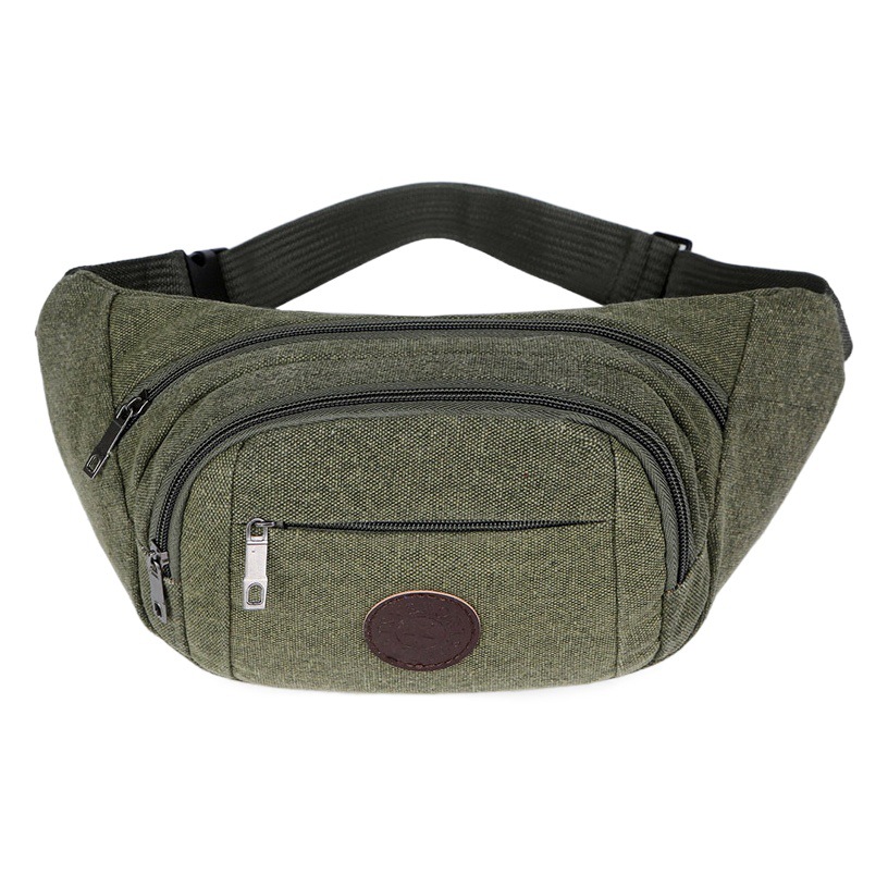 Riñonera de lona, venta al por mayor, gran capacidad, deportes al aire libre, ciclismo, escalada, bolso cruzado, bolso de pecho, puesto de calle, cajero, riñonera para hombre