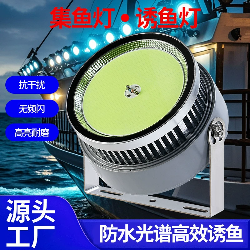 Светодиодная рыбацкая лодка ловит рыбу и ловит рыбу