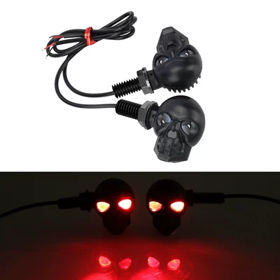 12V bright mini skull motorcycle eagle eye spotlight turn signal LED modified car light motorcycle auxiliary light (Dönmə işıqları) - mini-skull-eagle-eye-red-2-piecesset