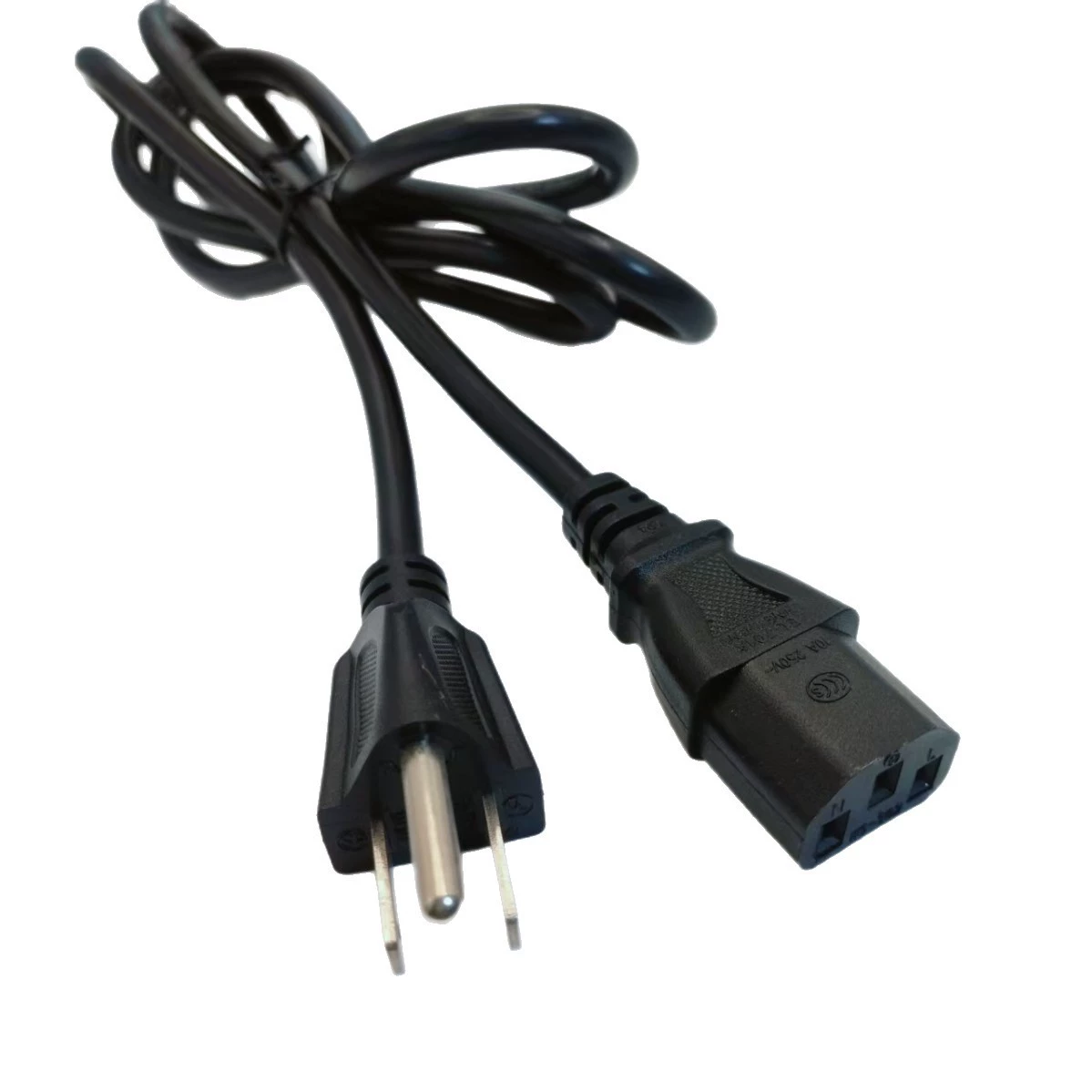 American power cord, American standard plug cord, three-hole pin suffix power cord, pure copper