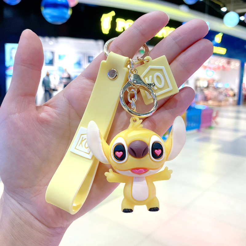 漫画かわいいステッチキーホルダークリエイティブカップルバッグ車のキーチェーンペンダントギフト小物卸売|undefined
