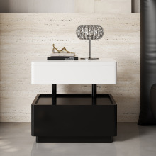 意式极简实木烤漆床头柜卧室轻奢高级感悬浮创意设计感小众床边柜