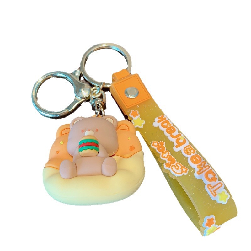 Sofá pequeño animal llavero Panda muñeca colgante bolsa de coche colgante pequeño regalo llavero oveja Silicona