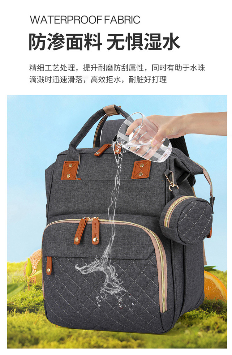 Mummy Bag Dry and wet separation hanging baby stroller, lightweight and fashionable for going out, baby milk storage bag, multi-functional bed bag undefined