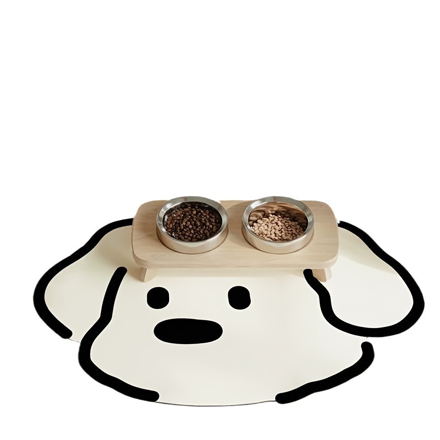 Placemat met cartoon puppyprint, absorberend en antislip, eetmat voor katten en honden, wasbaar, vuilafstotend, gemakkelijk schoon te maken._voghion.com