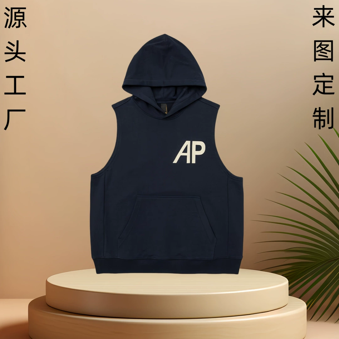 Индивидуальный пошив новой весенней толстовки-жилета с капюшоном в японском стиле, модный принт с буквами, повседневный жилет с капюшоном на заказ