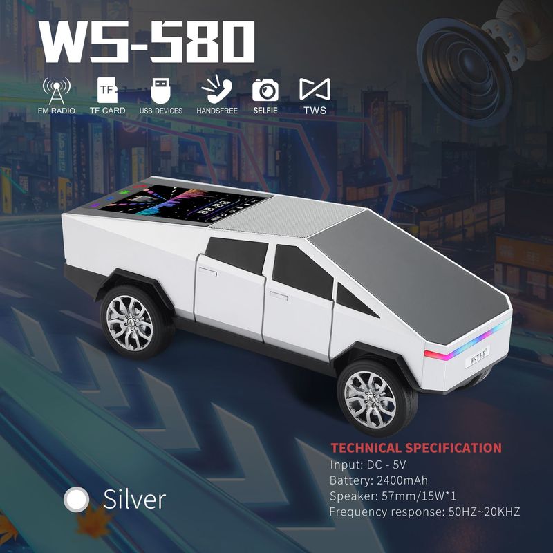 サイバートゥル 車載モデル装飾用スピーカー カラースクリーン付き 低音重視 大音量 人気商品 クロスボーダー対応スピーカー Bluetooth|undefined