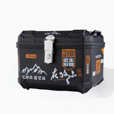Extra-large motorcycle trunk, rear pedal car, electric vehicle luggage box, pressure-resistant and waterproof (Motorcycle trunk) - huiqi-48l-must-drive-in-this-life-standard-model-shock-absorbing-base-tool-accessories-limited-time-discount