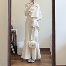 小香风气质收腰长裙子民国风两件套装女2025秋冬季新款法式套装裙