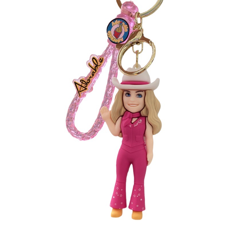 Cruz-Frontera de dibujos animados muñeca Barbie llavero muñeca chica bolsa colgante exquisito pequeño regalo al por mayor