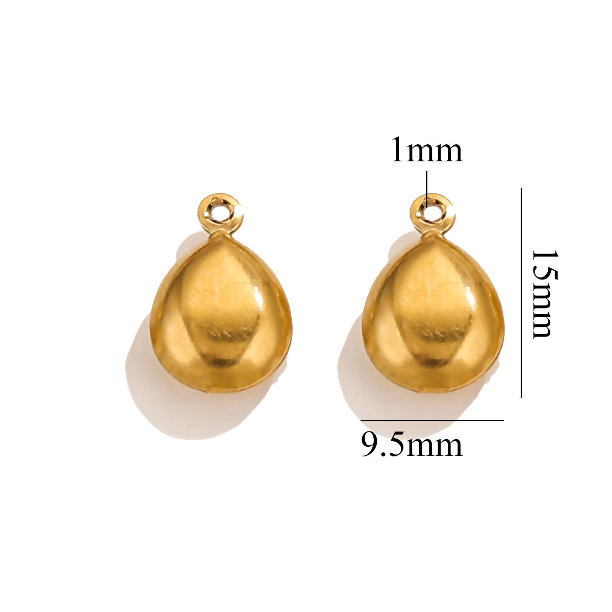 Conchas marinas transfronterizas de acero inoxidable chapado en oro 18K amor pequeño colgante pulsera joyería DIY colgante hecho a mano al por mayor