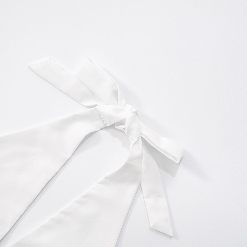 Deep V Halter Lace-up Backless Waist Trimming Skirt Dress