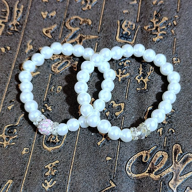 Elegant elastic beaded bracelet pearl handmade