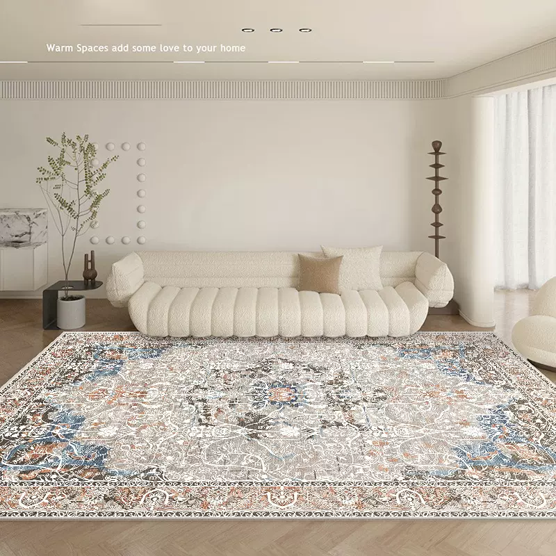 定制跨境波斯地毯客厅卧室床边毯防滑茶几地垫可折叠仿羊绒地毯