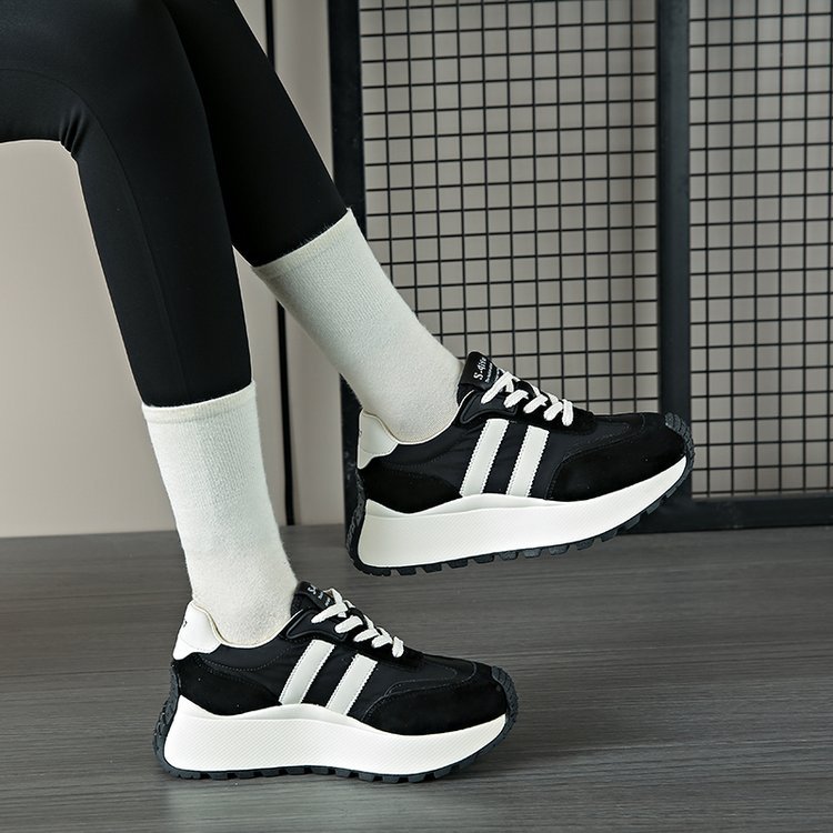 Forrest Gump Shoes Women's New Thick Sole Shoes Popular Women's Leather Heightening Retro Maillard Sports Women's Shoes_voghion.com