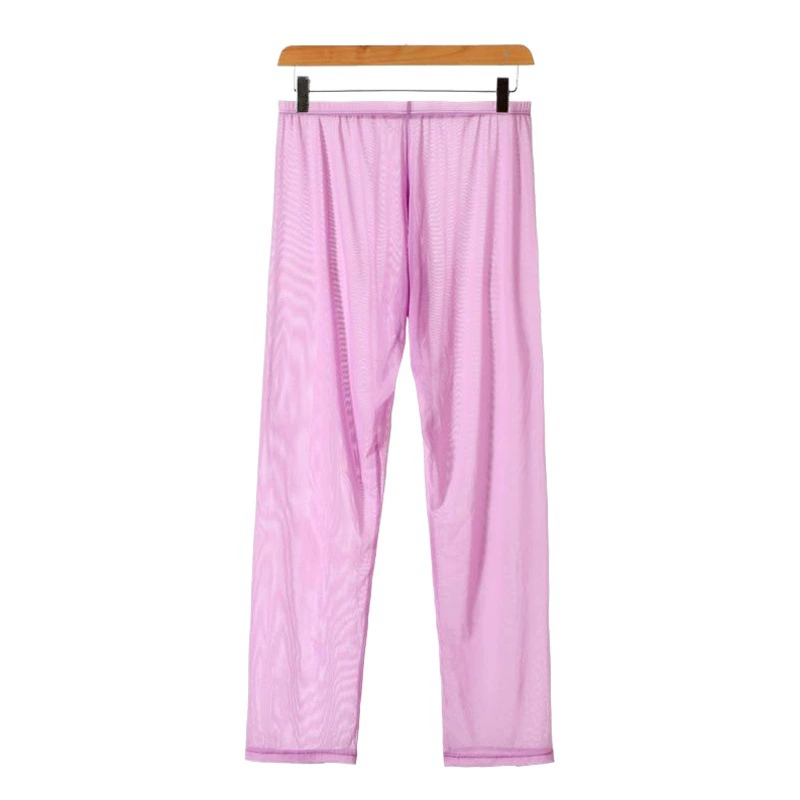 Оптовая Продажа с фабрики сетчатые мужские брюки тонкие пижамы свободные брюки для йоги полупрозрачные сексуальные брюки мужские Внешняя торговля