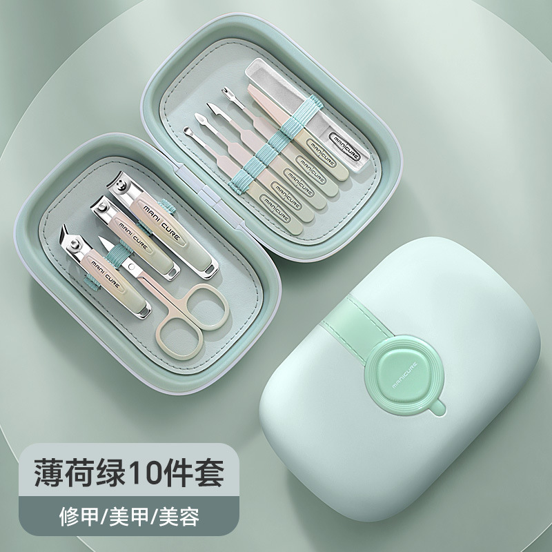Kit portátil de manicure 10 pedicure set amazon nail clipper cuidado de acero inoxidable nail clipper set