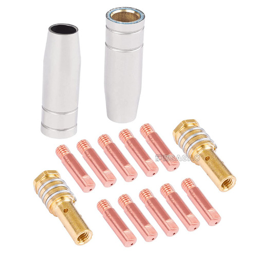 Cross-border 14AK protective nozzle secondary protection welding gun accessories protective cover 14AK conductive nozzle protective nozzle conductive nozzle 14PCS