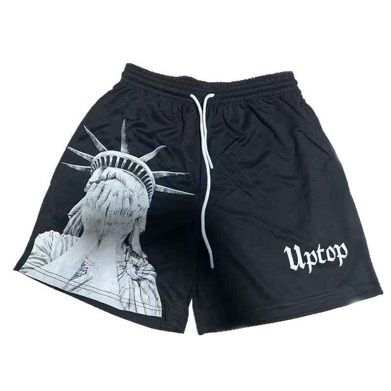 Pantalones cortos americanos para hombres marca de tendencia retro marca de agua pantalones de baloncesto de secado rápido pantalones cortos de entrenamiento para hombres de verano