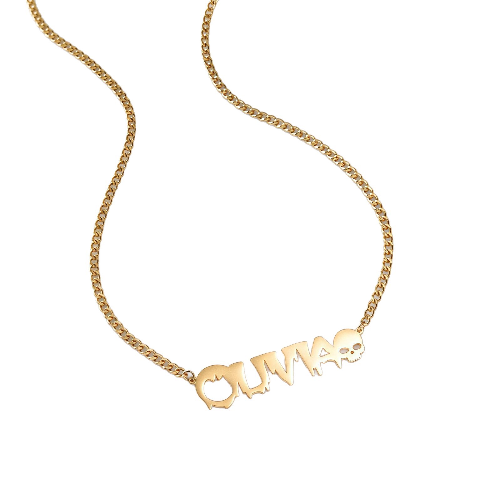 Ghost Necklace Custom Halloween Jewelry Personalized Name Gift For Her_voghion.com