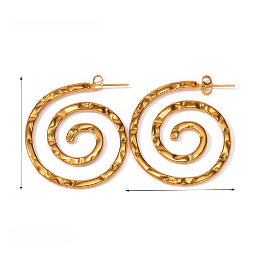 Geometric Screw Line Hammer Texture Earrings for Women - Fashionable and Unique Charm Candles